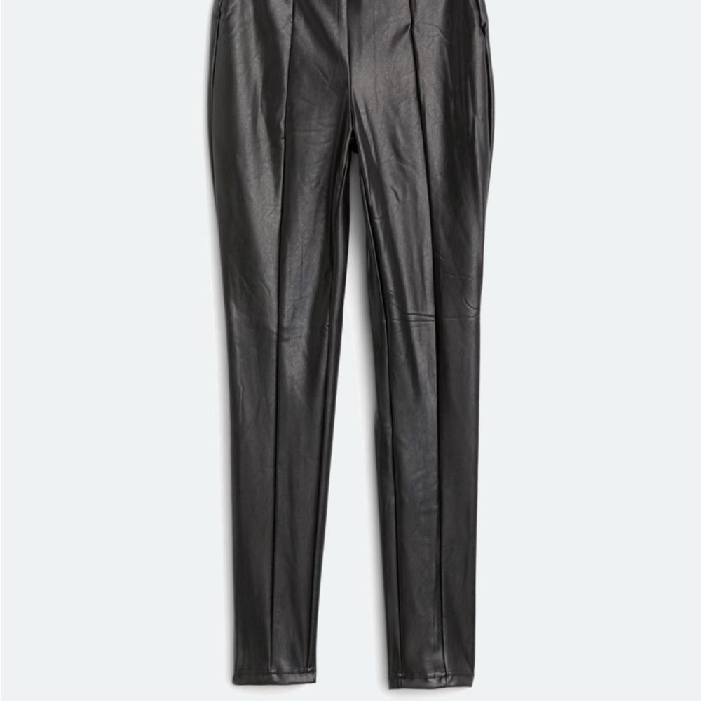 One 5 One Faux Leather Pant, Black, Size L